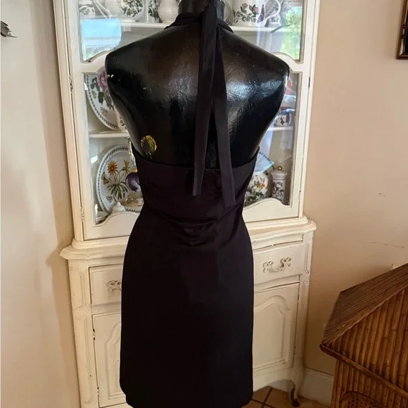 NWT Tommy Bahama Clara Black Faux Wrap Halter Dress Size Large - Picture 5 of 7